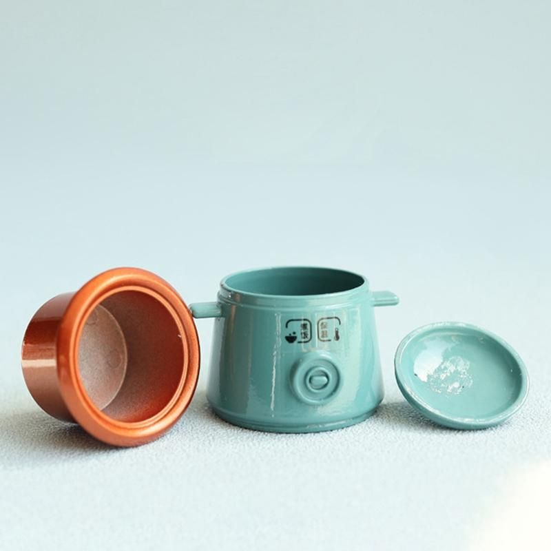 1 12 1 8 Dollhouse Cookware Metal Decorative Miniature Kitchen Rice Cooker Toy DollHouse Accessories,Blue