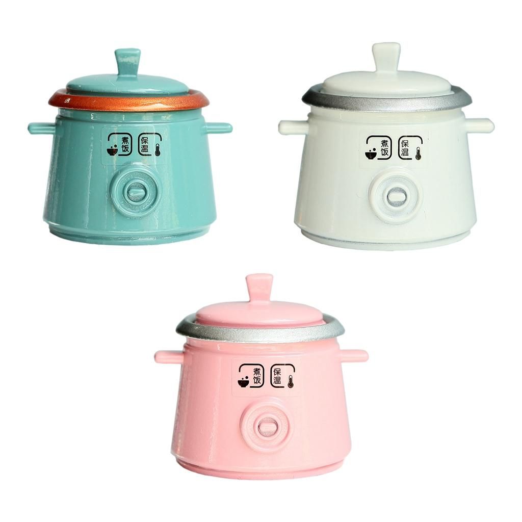 1 12 1 8 Dollhouse Cookware Metal Decorative Miniature Kitchen Rice Cooker Toy DollHouse Accessories,Blue