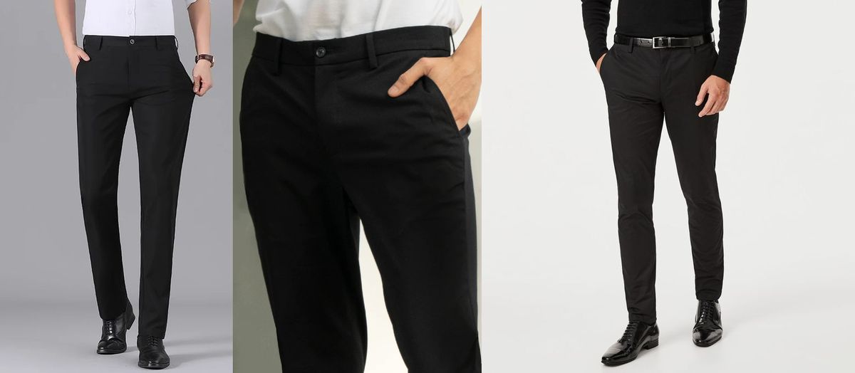 Men's Office And Outdoor Trouser - Chinos - Black