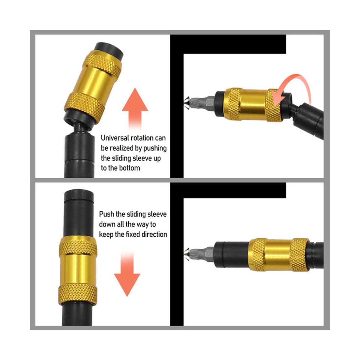 145Mm Hex Magnetic Ring Screwdriver Bits Drill Hand Tool Extension Rod Quick Change Holder Drive Guide Screw Drill Tip F