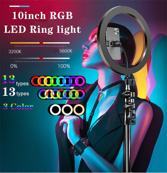 14 Inch RGB Ring Light Photography Selfie Ring Fill Light with Stand for Smartphone Youtube Makeup Video