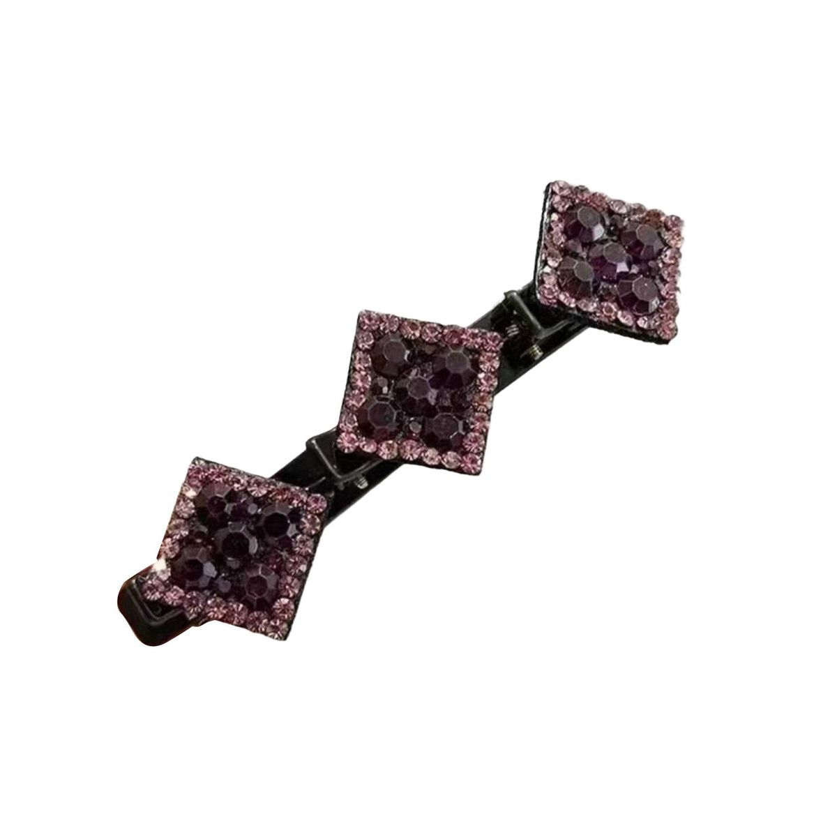 Women Hairpin Geometric Handmade Side Hair Clip Dark Purple
