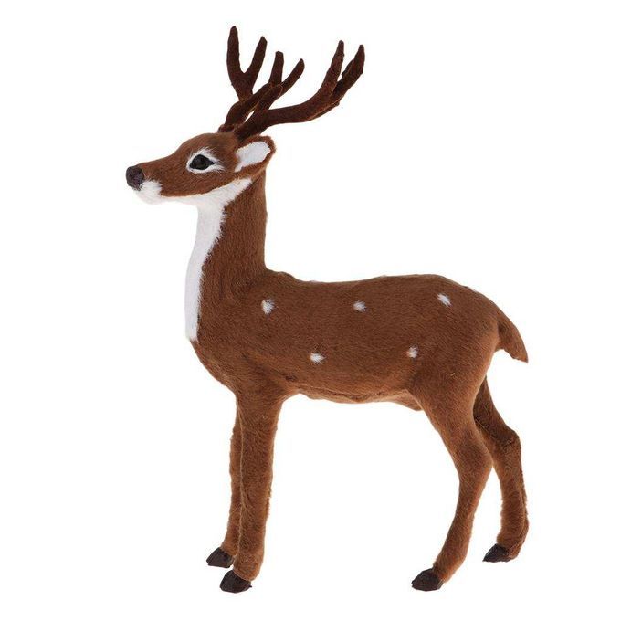 Simulation Christmas Elk Plush Reindeer Model Dark Brown Male Stand