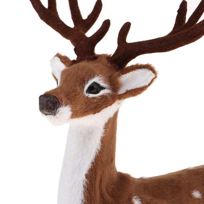 Simulation Christmas Elk Plush Reindeer Model Dark Brown Male Stand