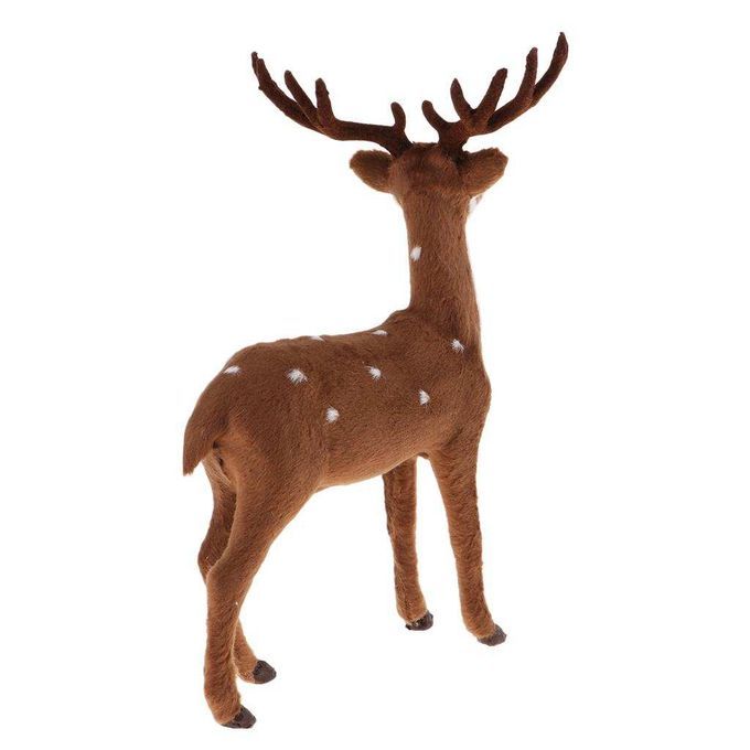 Simulation Christmas Elk Plush Reindeer Model Dark Brown Male Stand