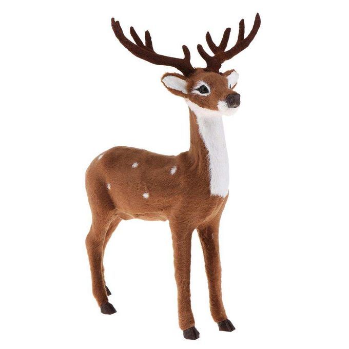 Simulation Christmas Elk Plush Reindeer Model Dark Brown Male Stand