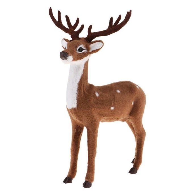Simulation Christmas Elk Plush Reindeer Model Dark Brown Male Stand