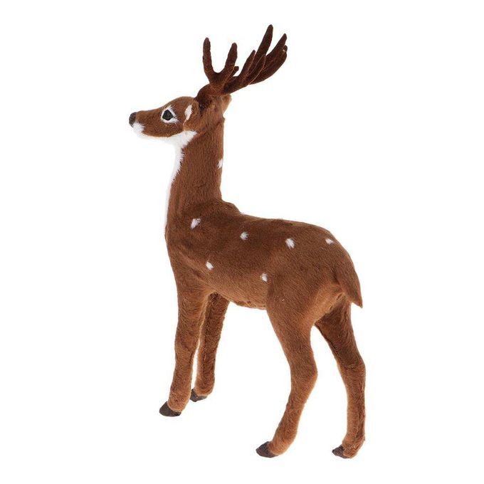 Simulation Christmas Elk Plush Reindeer Model Dark Brown Male Stand