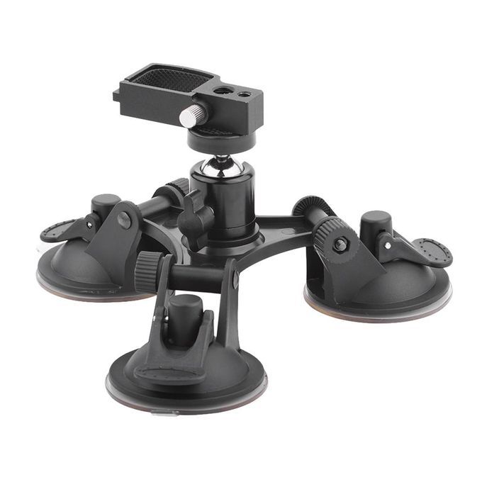 Triple Cup Camera Suction Mount With Ball Head + 1/4'' Mount Adapter