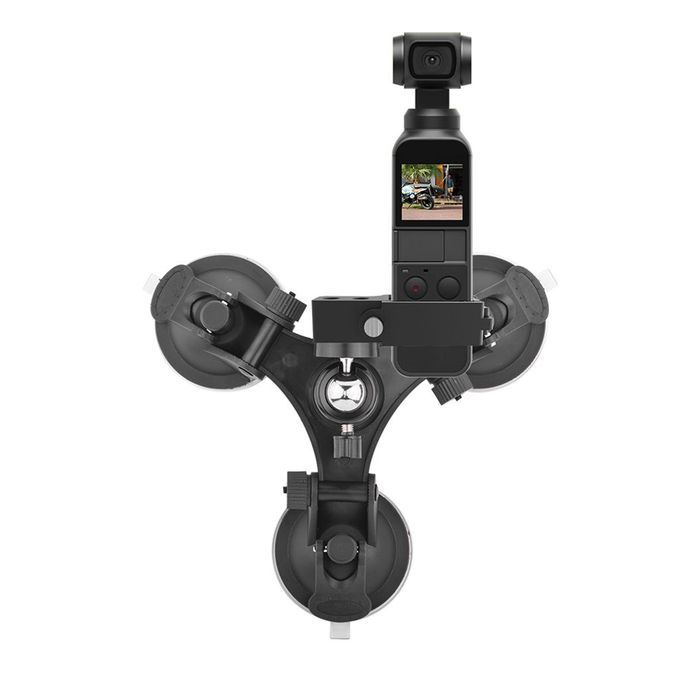 Triple Cup Camera Suction Mount With Ball Head + 1/4'' Mount Adapter