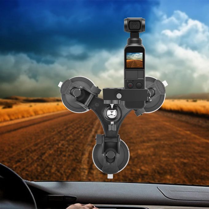 Triple Cup Camera Suction Mount With Ball Head + 1/4'' Mount Adapter