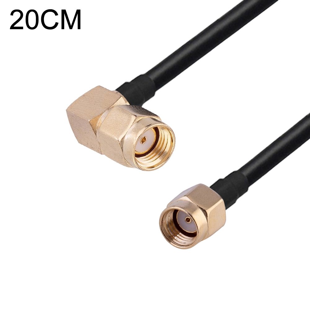 RP-SMA Male Elbow To RP-SMA Male 20cm RG174 Adapter