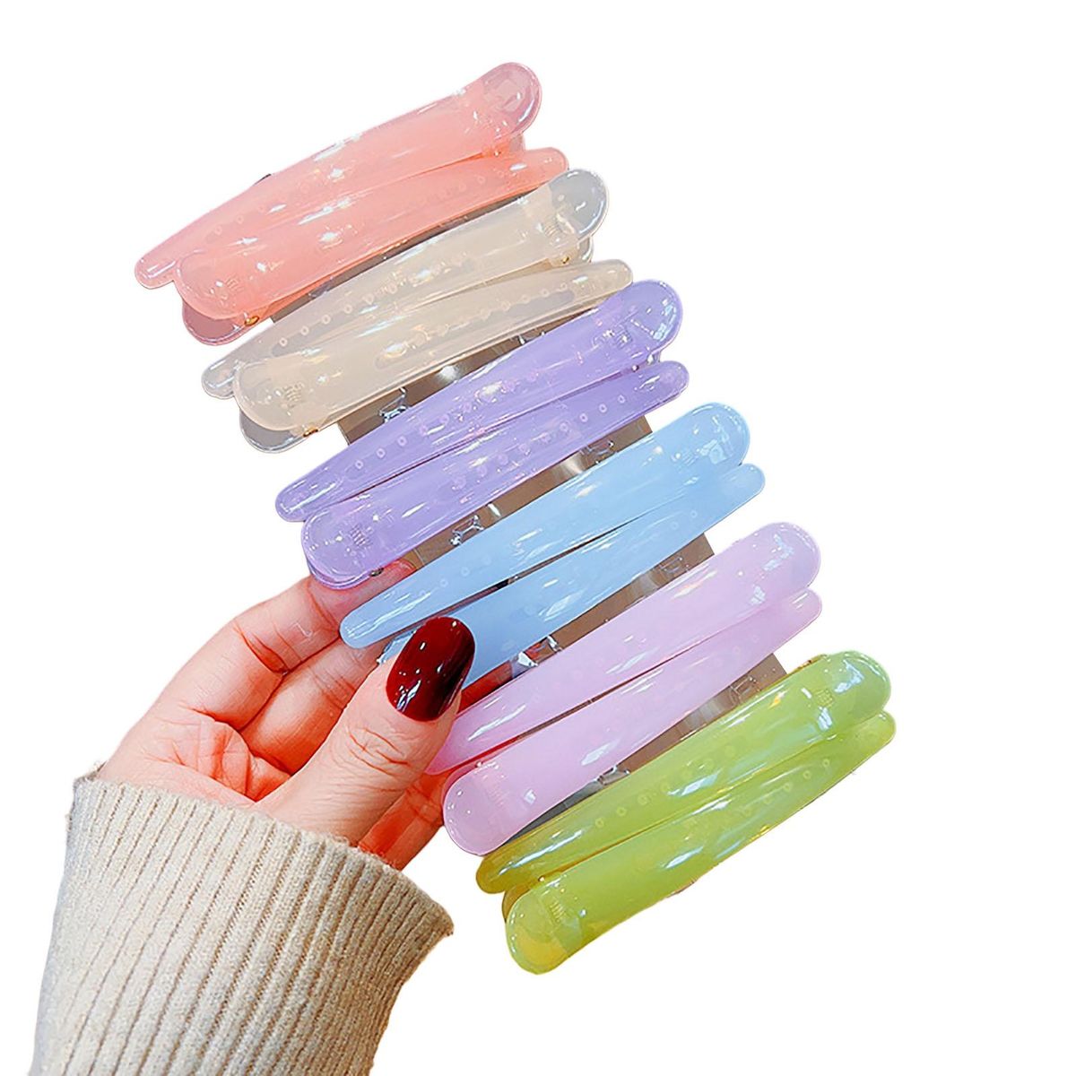 6 Pairs Lady Hair Clips Salon Makeup Lady Hair Clips
