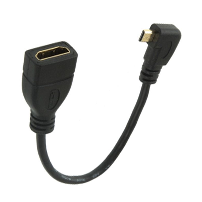 17cm 90 Degree Micro HDMI Right-toward Male To HDMI Female Cable Adapter(Black)