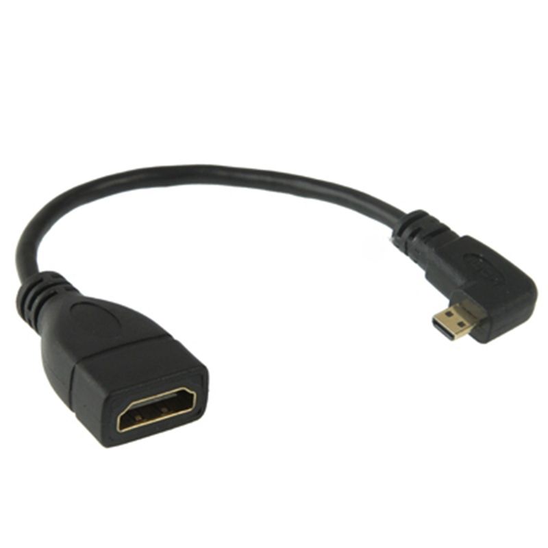 17cm 90 Degree Micro HDMI Right-toward Male To HDMI Female Cable Adapter(Black)