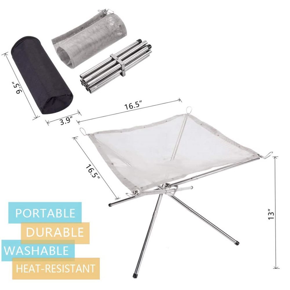Camping Campfire Fire Rack Backyard Heating Mesh Fire Pit