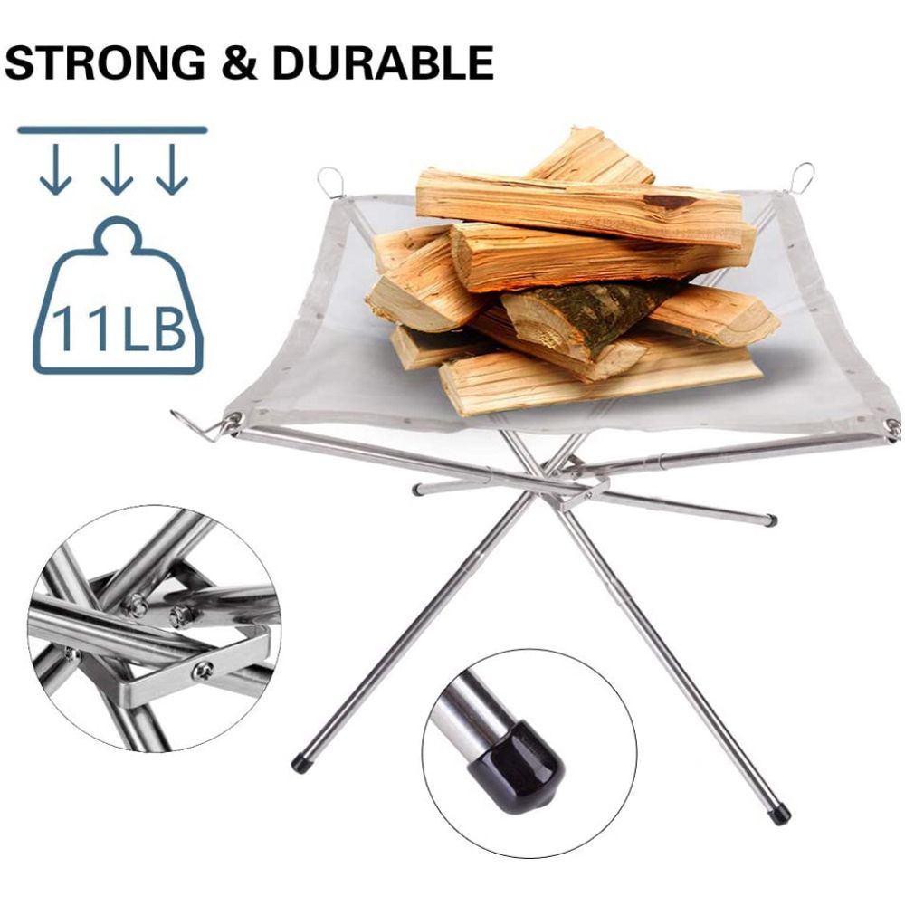 Camping Campfire Fire Rack Backyard Heating Mesh Fire Pit