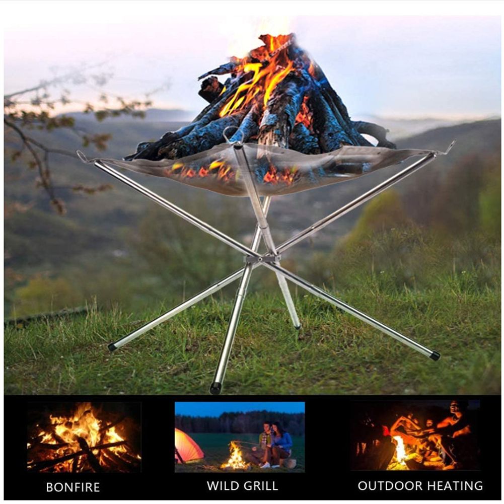 Camping Campfire Fire Rack Backyard Heating Mesh Fire Pit