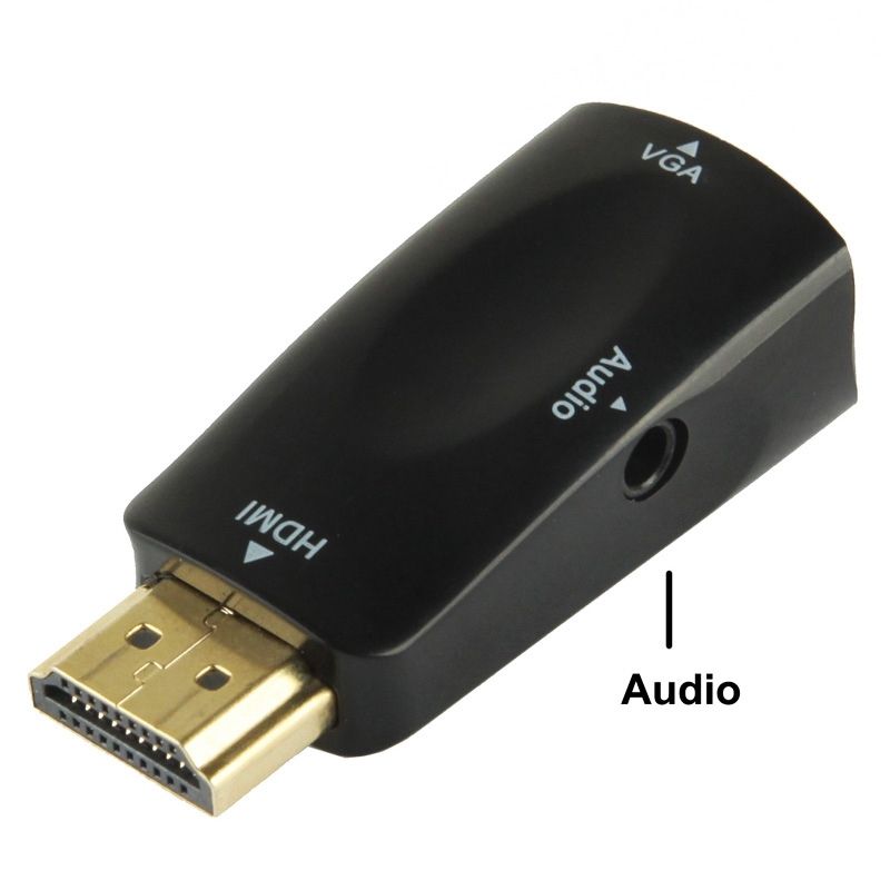 Full HD 1080P HDMI To VGA And Audio Adapter For HDTV / Monitor / Projector(Black)