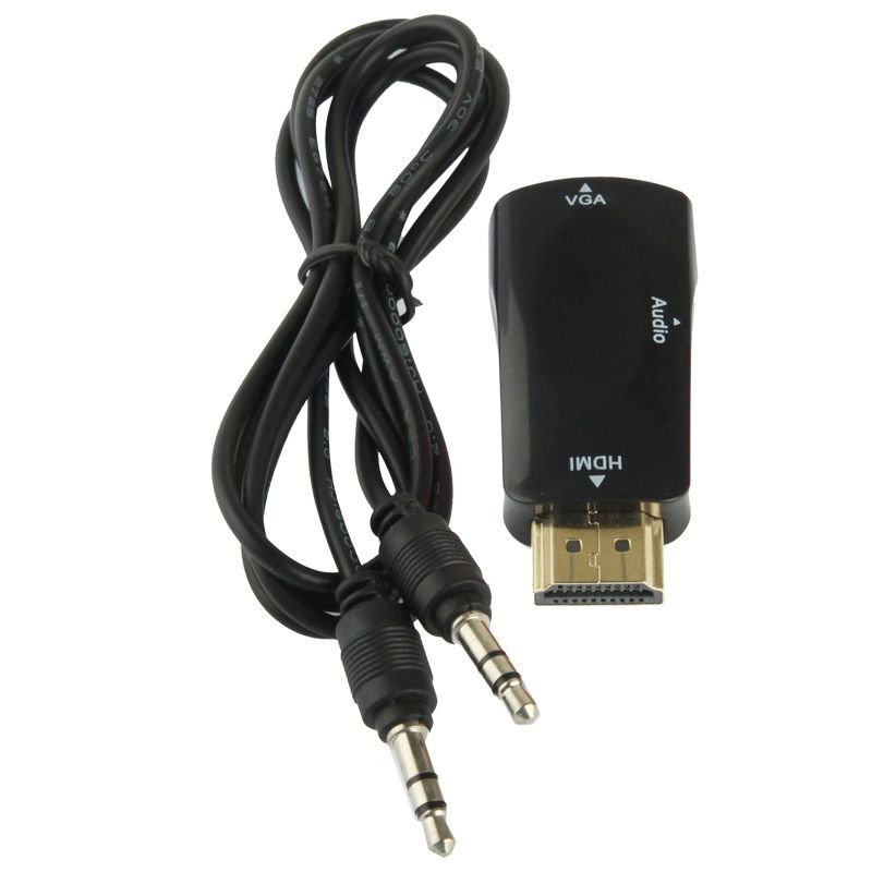 Full HD 1080P HDMI To VGA And Audio Adapter For HDTV / Monitor / Projector(Black)
