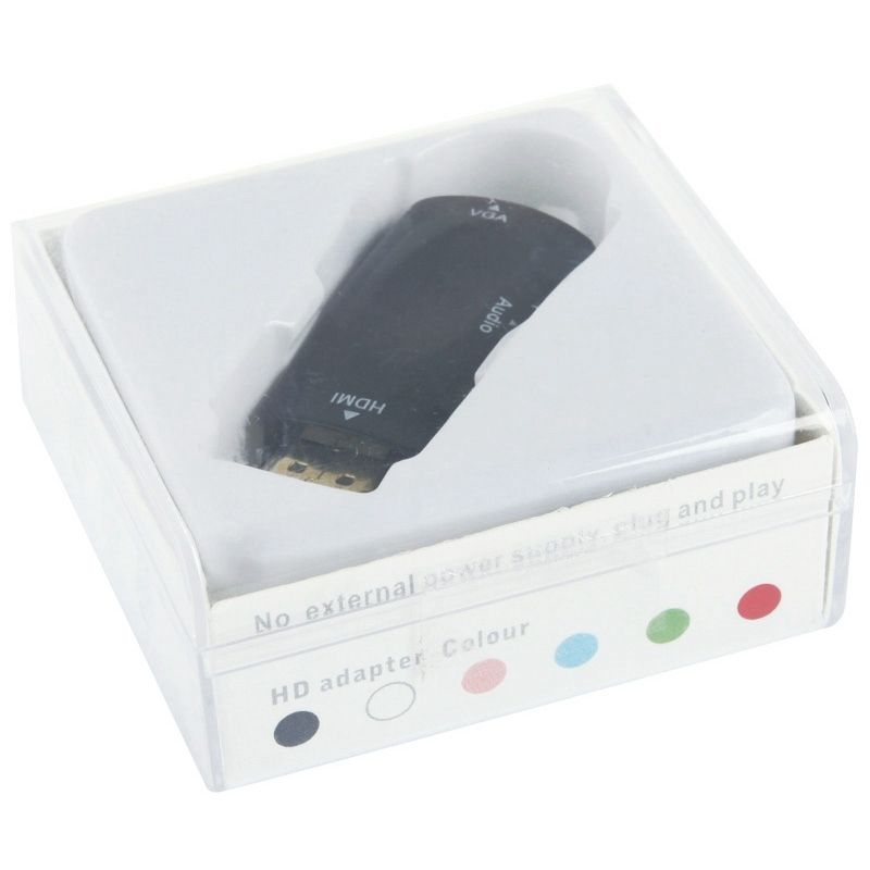 Full HD 1080P HDMI To VGA And Audio Adapter For HDTV / Monitor / Projector(Black)