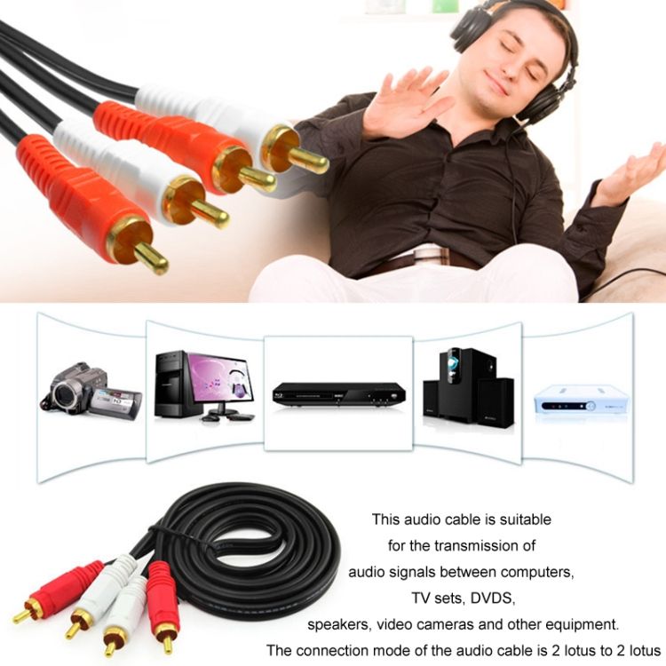 Double Lotus Audio Cable Power Amplifier Audio Cable 1.5m