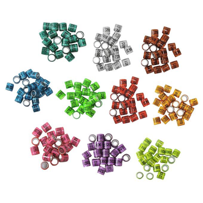 100pcs Identify Dove Rings Leg Rings Pigeon Bands For Mixed Color