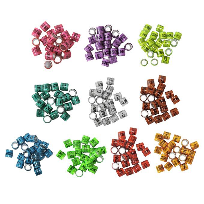 100pcs Identify Dove Rings Leg Rings Pigeon Bands For Mixed Color
