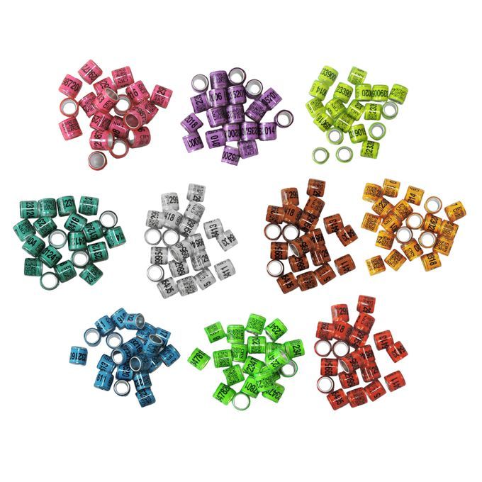 100pcs Identify Dove Rings Leg Rings Pigeon Bands For Mixed Color