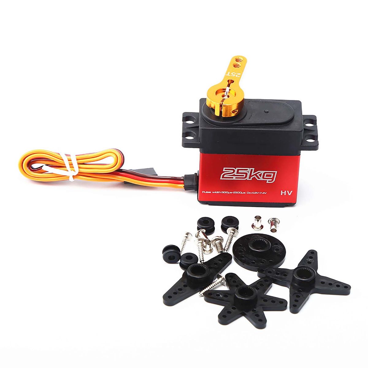 25KG Digital Servo With 25T Servo Arm IP66 Waterproof Copper