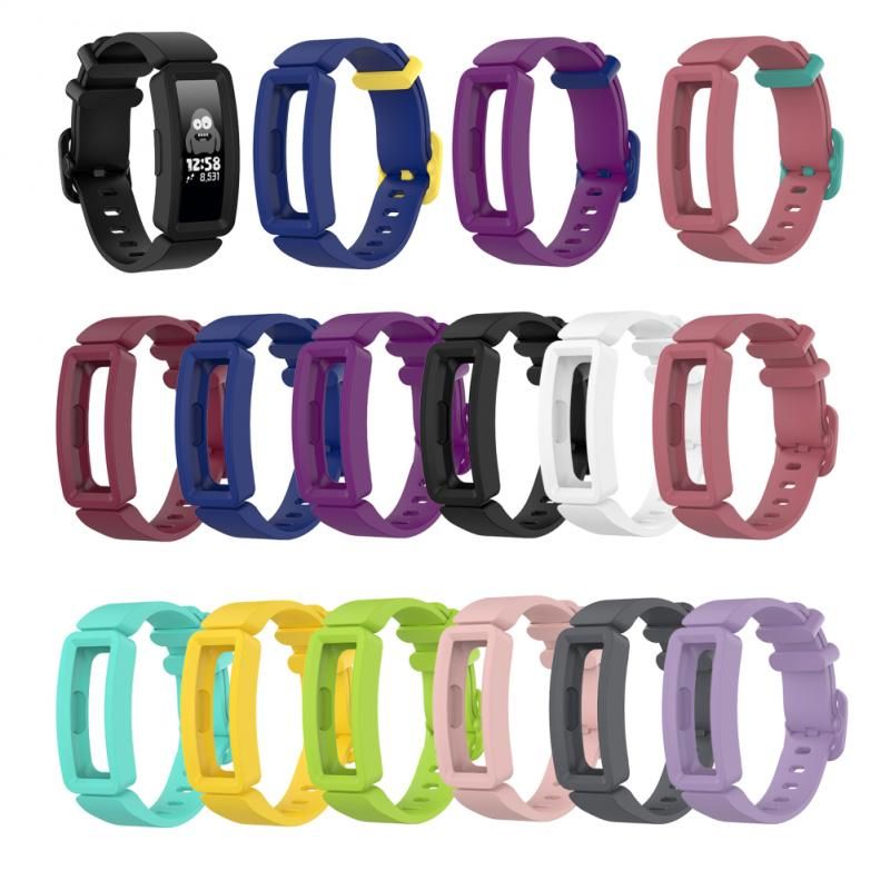 Colorful Silicone Strap For Fitbit Ace 2 Bracelet Inspire HR Protective Shell Frame Silicone Watch Strap Wristband Bracelet TSFH