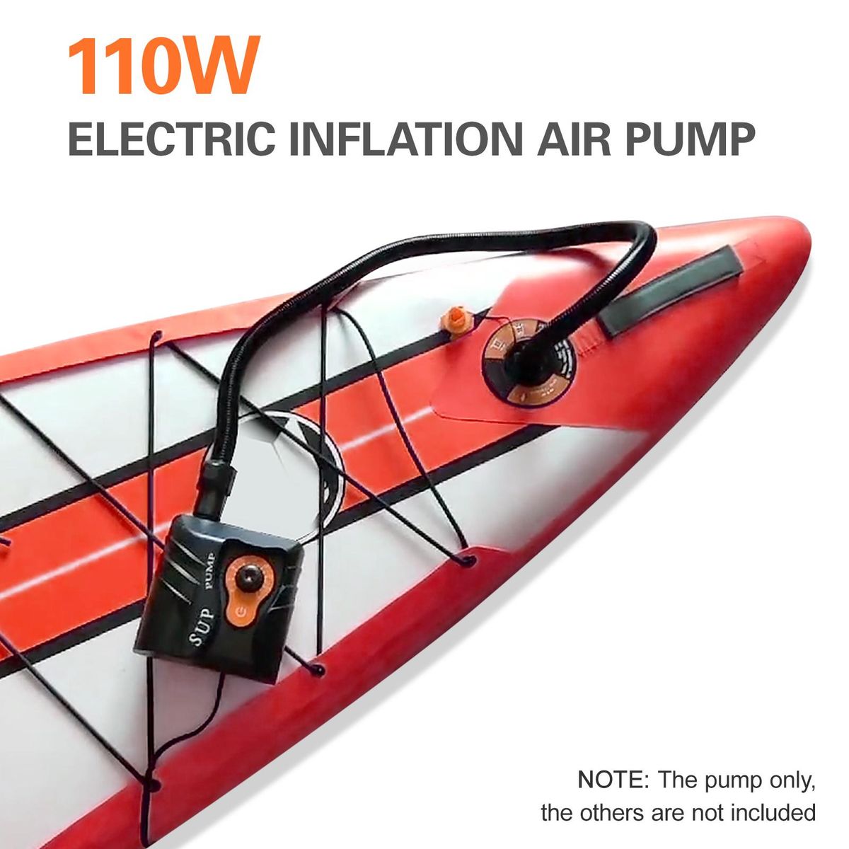 16PSI Electric Inflation Air Pump with 6PCS Nozzles for Inflatable SUP and Boat