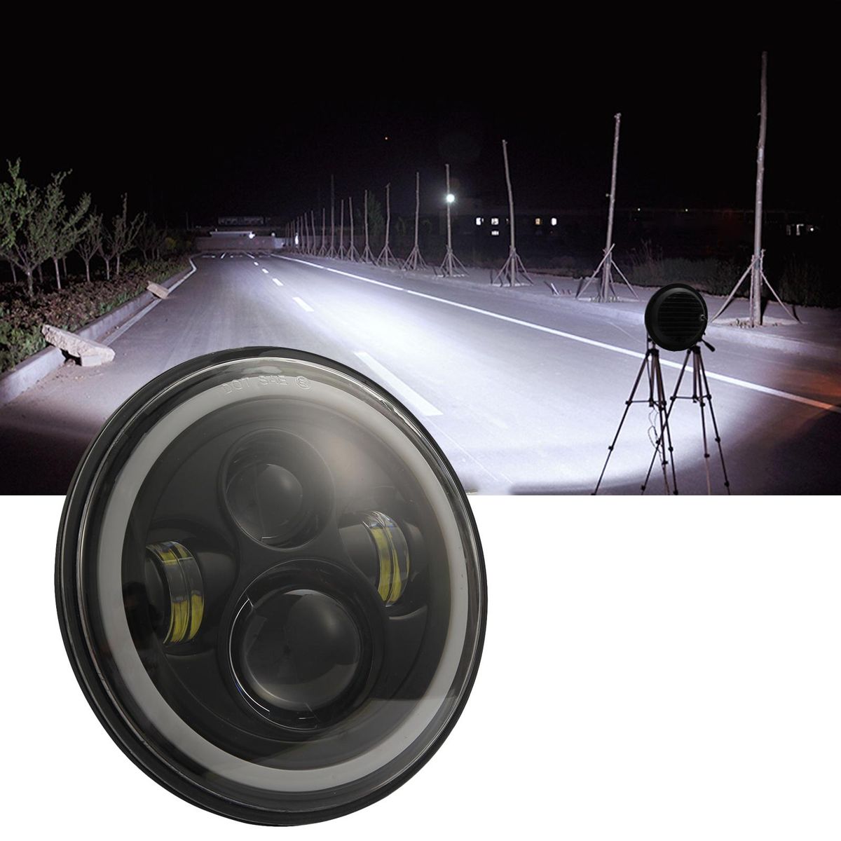 1pc 7 Inch Round Shaped LED Front Headlight Replacement For Jeep Wrangler JK LJ TJ CJ Motorcycles Headlight 9-30V