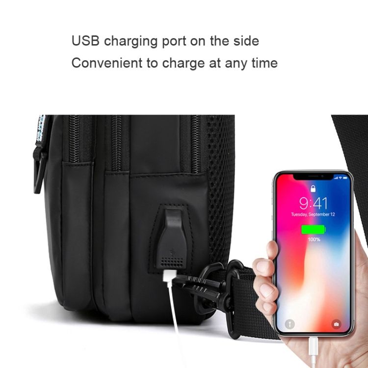 HAOSHUAI 1100-17 Men Chest Bag Casual Shoulder Mesengers Bag