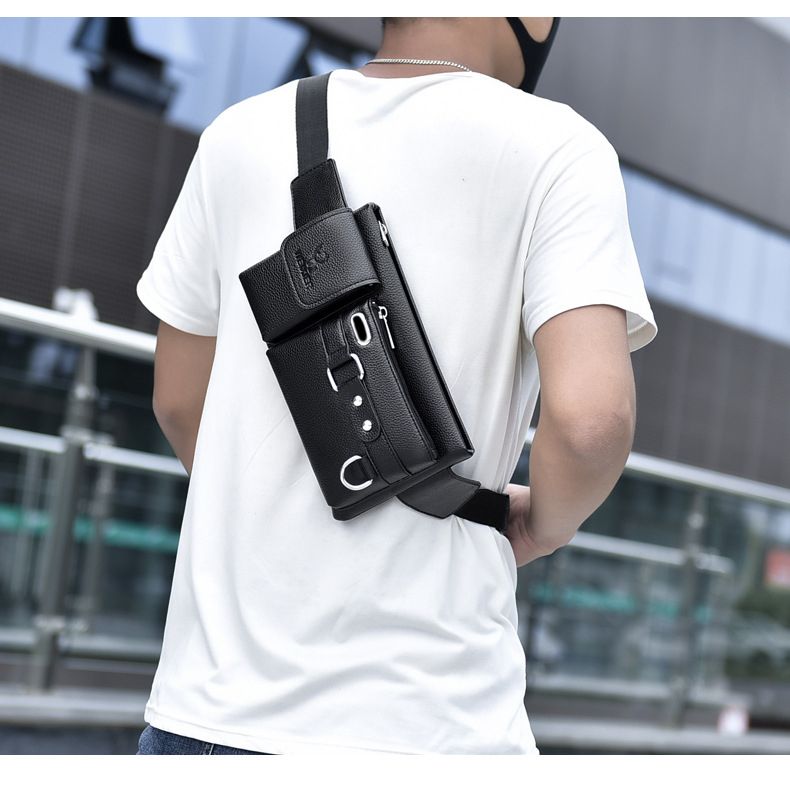 Trendy Multifunctional Leather Cross-bag/ Waist Bag