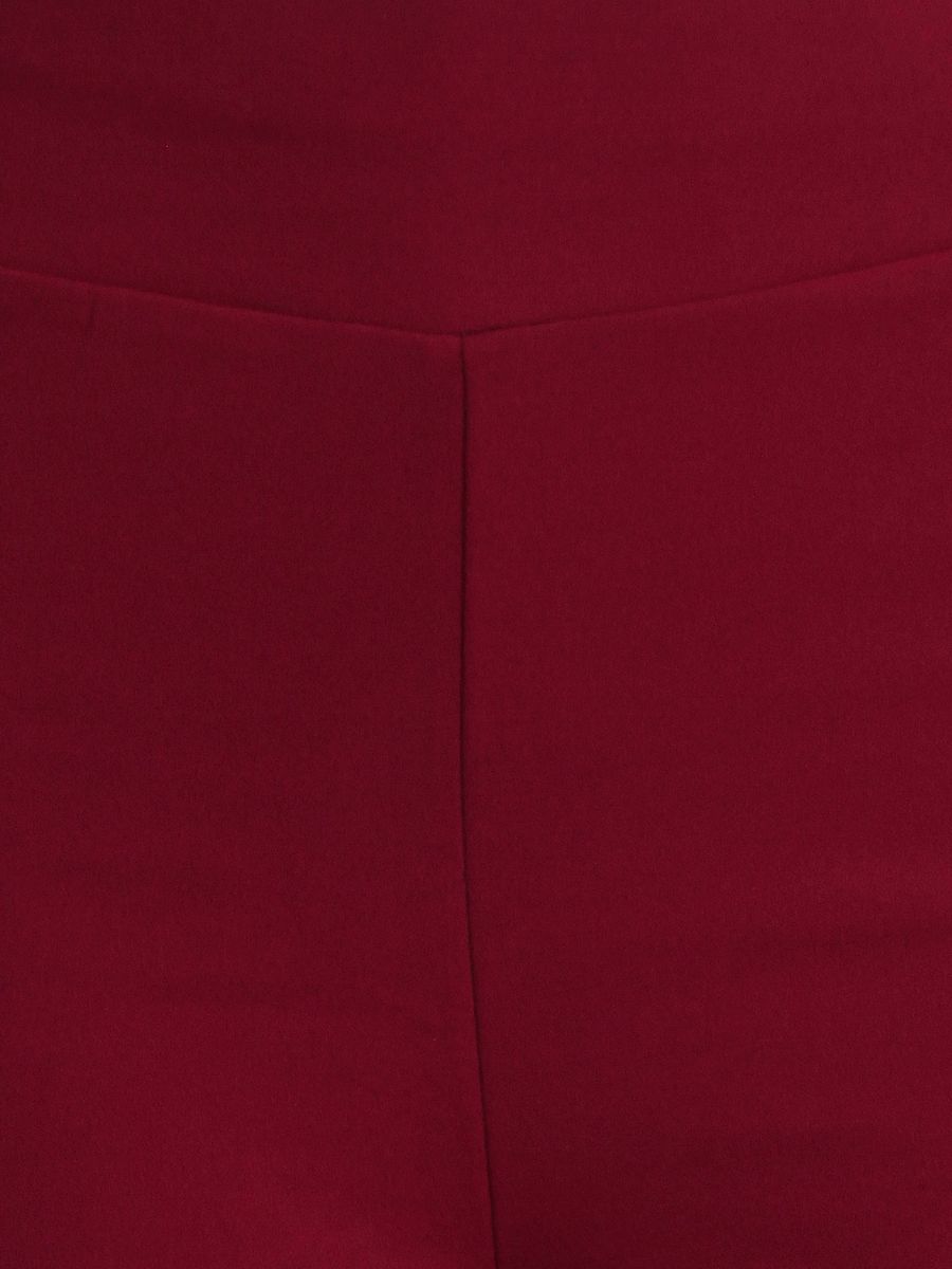 Lady's High Waist Palazzo  Trousers -Wine Red
