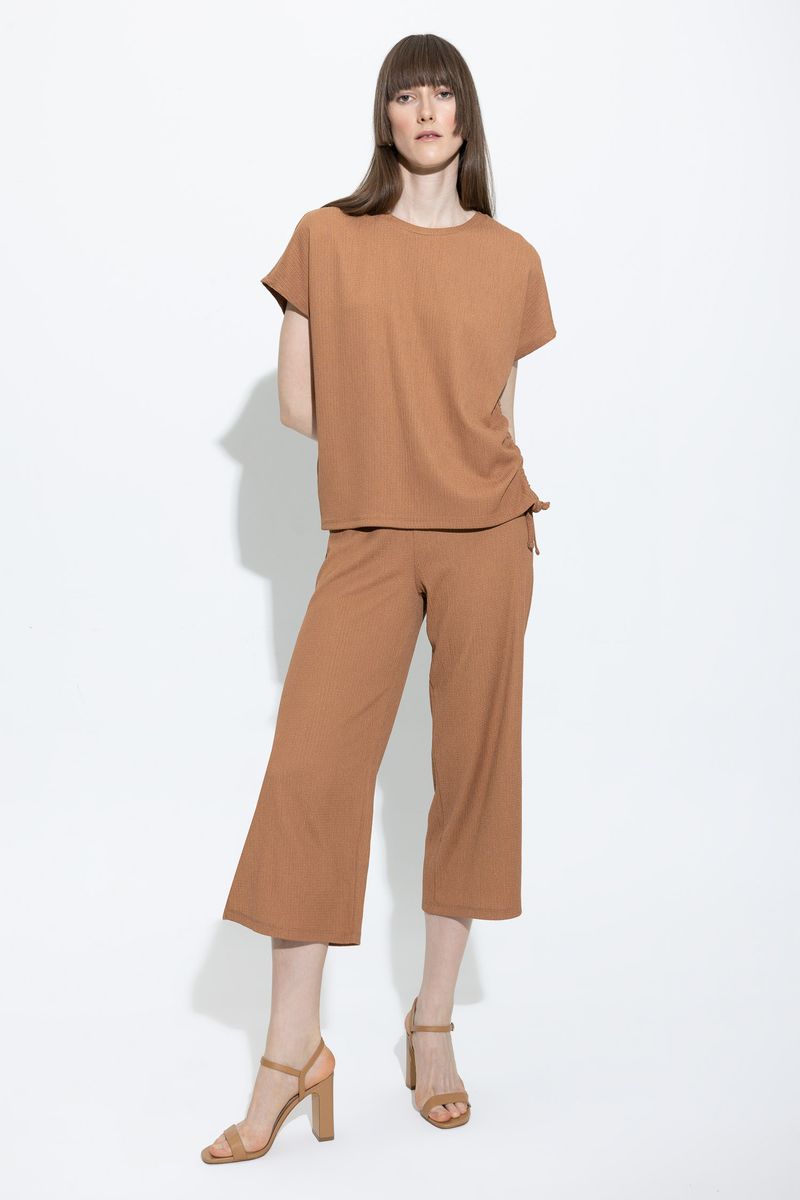 Woman Casual Regular Fit Knitted Trousers - Brown