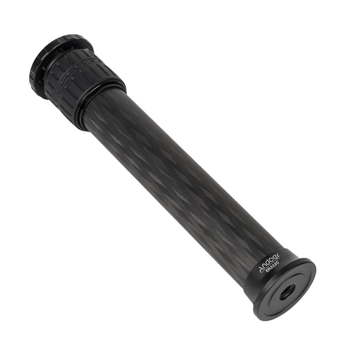 Andoer ER322C 32mm Tube Diameter Carbon Fiber Tripod Extender 2-Section Center Column Extension Tube Compatible with Zhiyun FeiyuTech hohem Handheld Gimbals All Tripods Max. Load Capacity 15kg