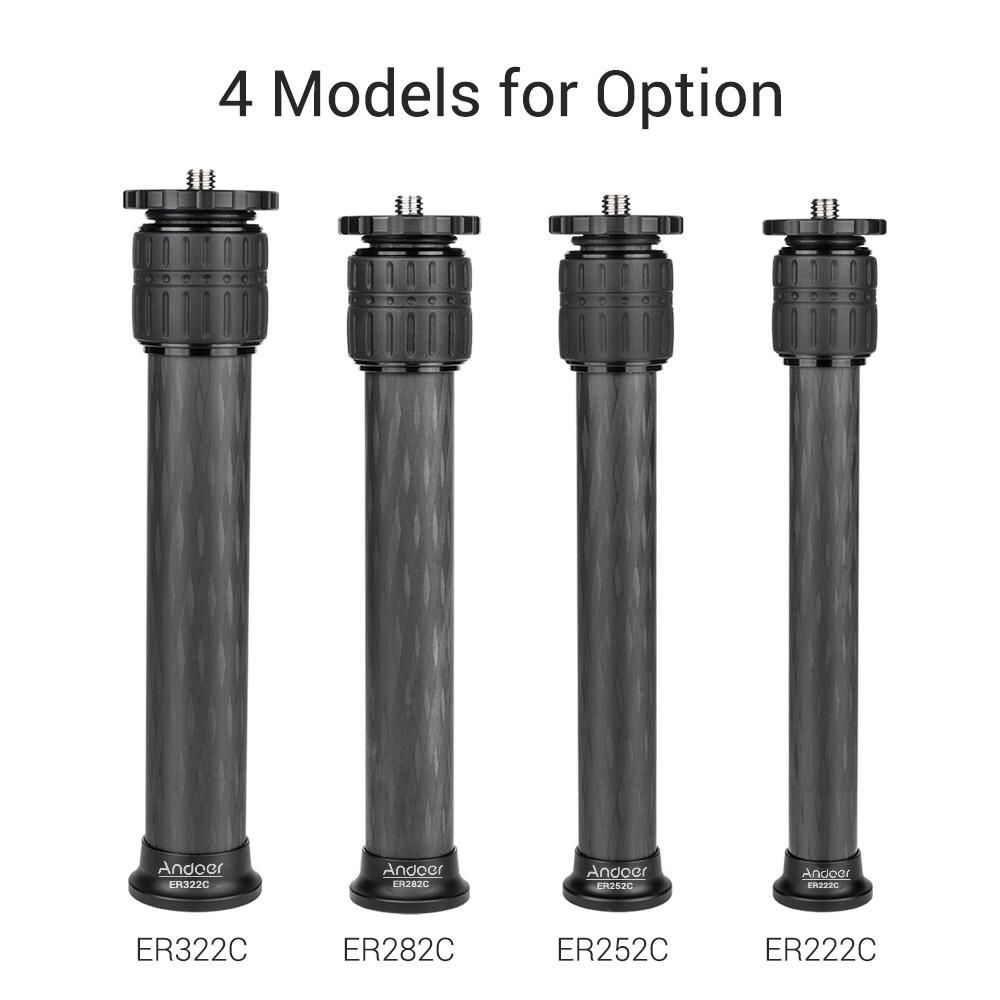 Andoer ER322C 32mm Tube Diameter Carbon Fiber Tripod Extender 2-Section Center Column Extension Tube Compatible with Zhiyun FeiyuTech hohem Handheld Gimbals All Tripods Max. Load Capacity 15kg