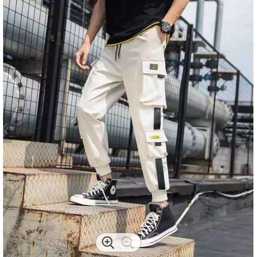 Cargo Pants - Ladies Joggers - Combat Trousers Set - White