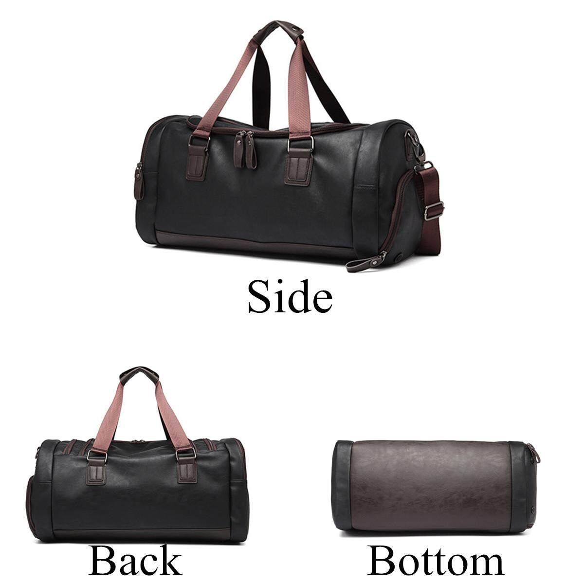 Large Capacity PU Leather Travel Shoulder Handbag Duffle Gym Sport Yoga Bags