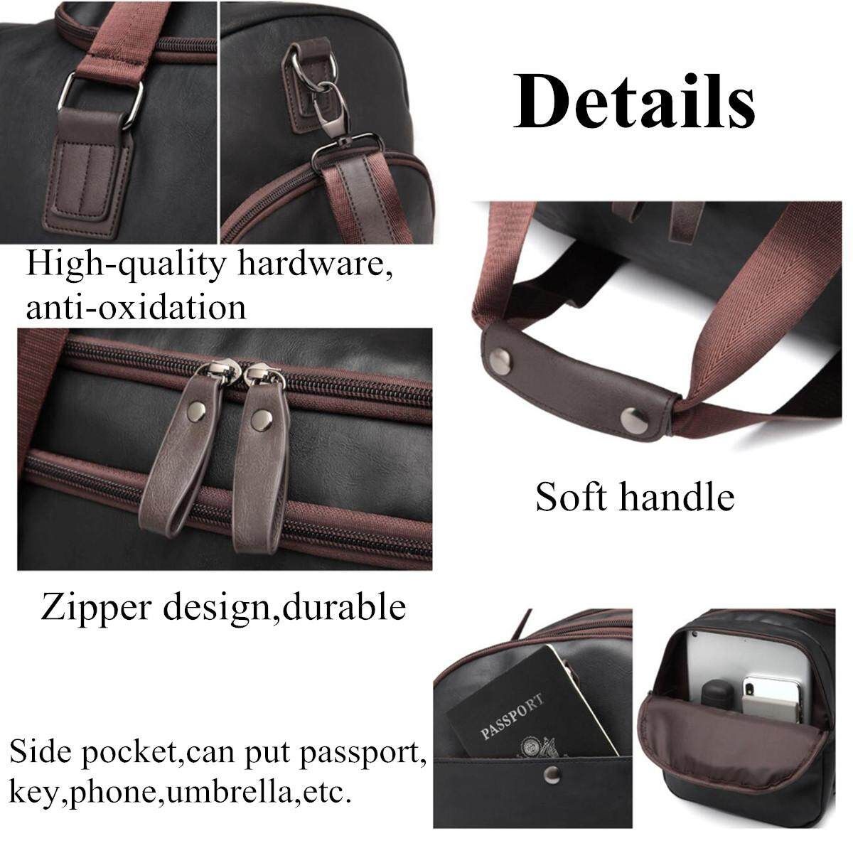 Large Capacity PU Leather Travel Shoulder Handbag Duffle Gym Sport Yoga Bags