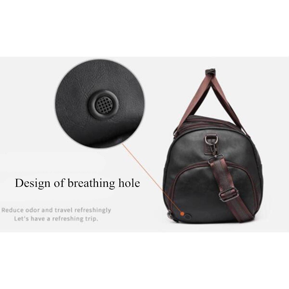 Large Capacity PU Leather Travel Shoulder Handbag Duffle Gym Sport Yoga Bags