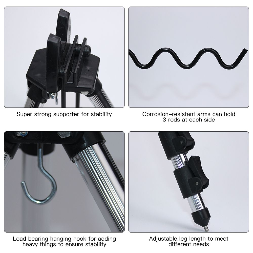 Fishing Rods Tripod Stand Telescopic Aluminum Alloy Fishing