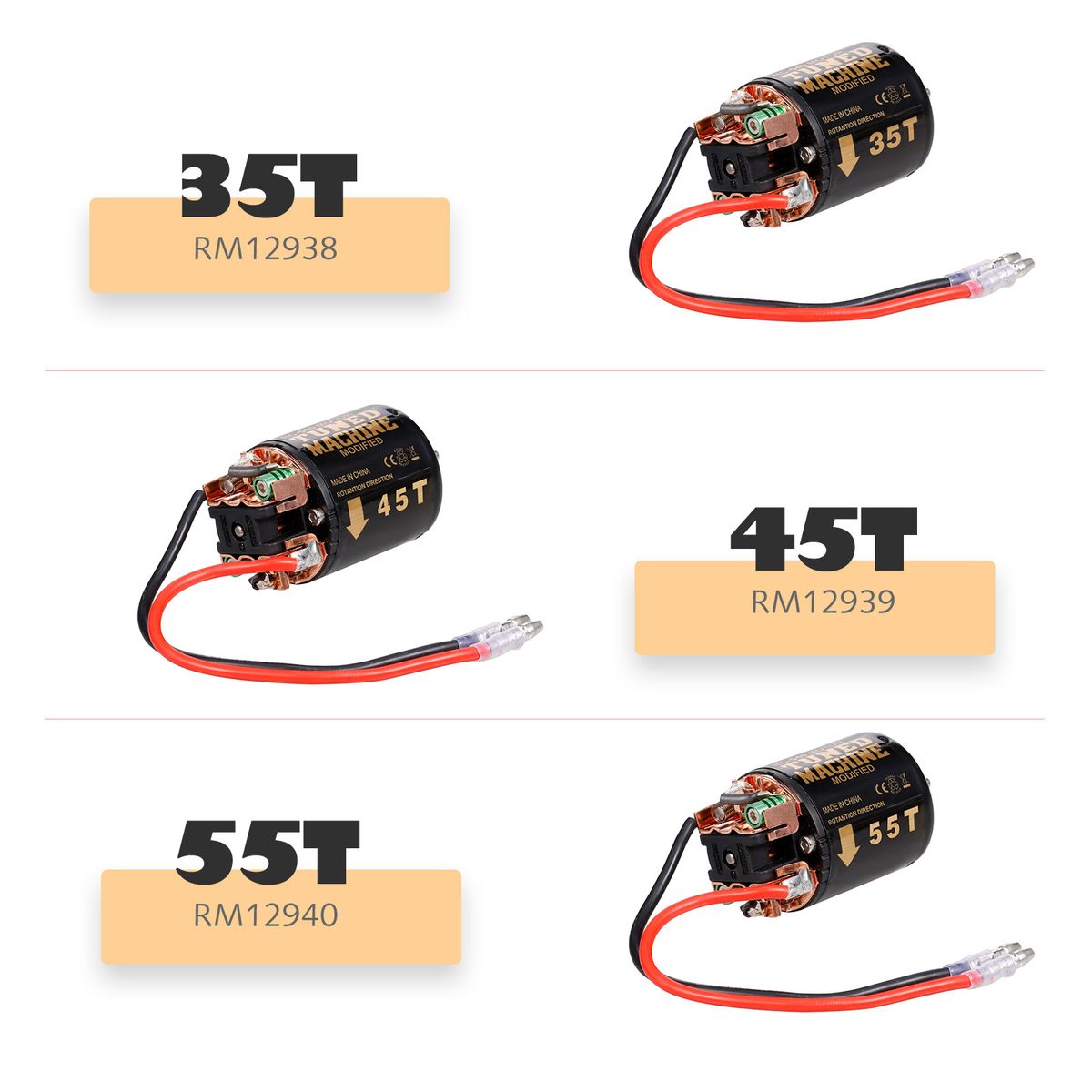 540 Brushed Motor RC Crawler Motor 35T 3-Slot Replacement