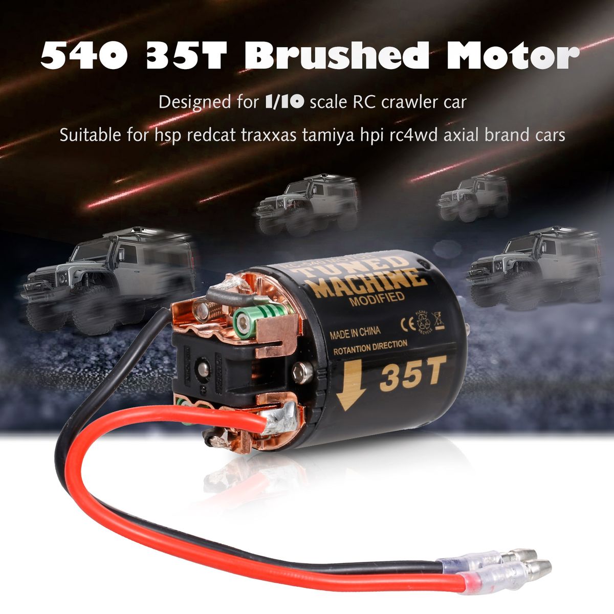 540 Brushed Motor RC Crawler Motor 35T 3-Slot Replacement