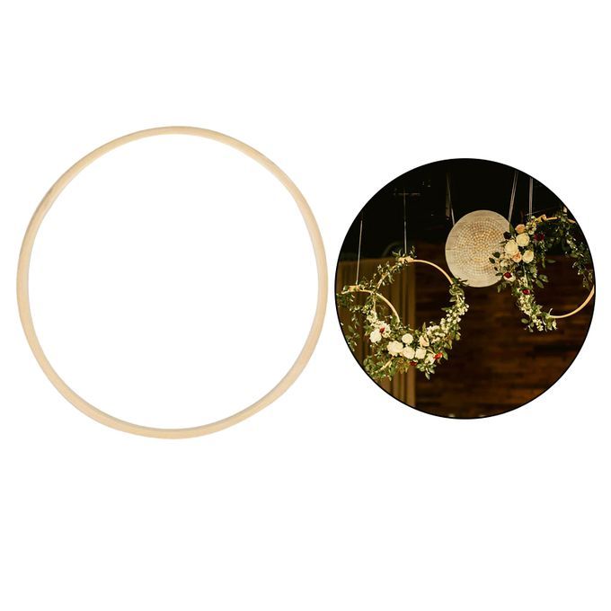 2Pcs Wooden Bamboo Dreamcatcher Rings Hoops Round For Embroidery