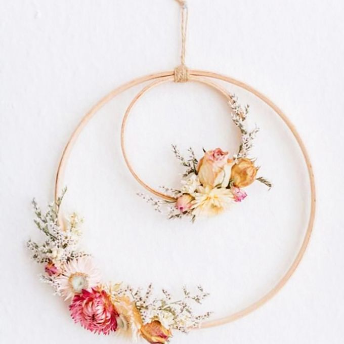 2Pcs Wooden Bamboo Dreamcatcher Rings Hoops Round For Embroidery