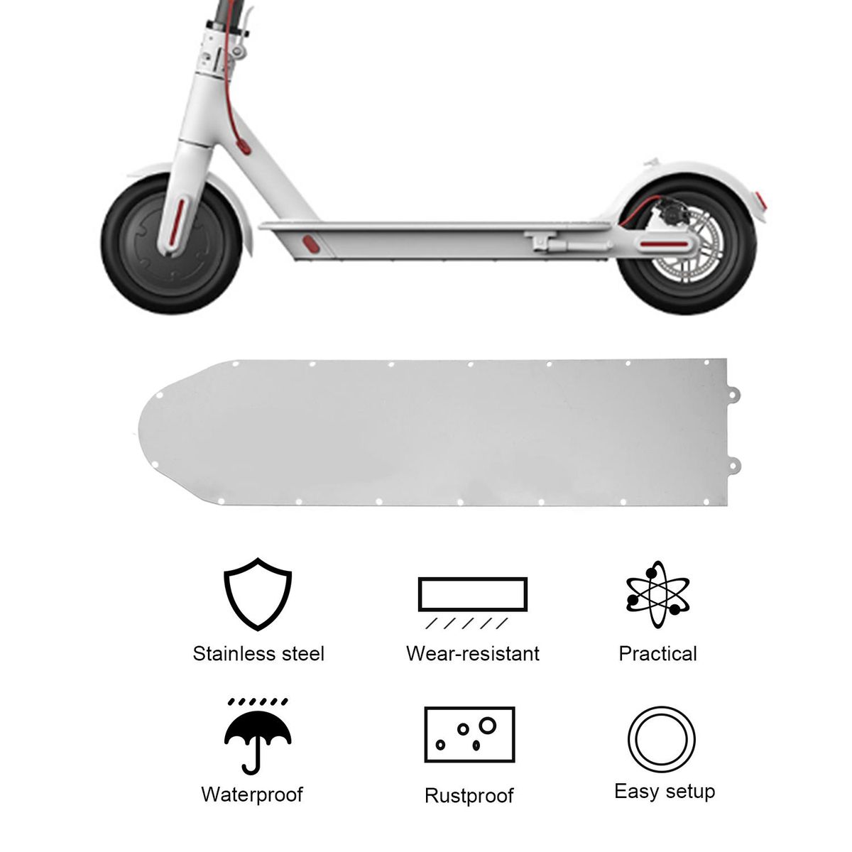 Electric Scooter Chassis Aluminum Protection Metal Guard Plate Armor Battery Bottom Cover ZK23570