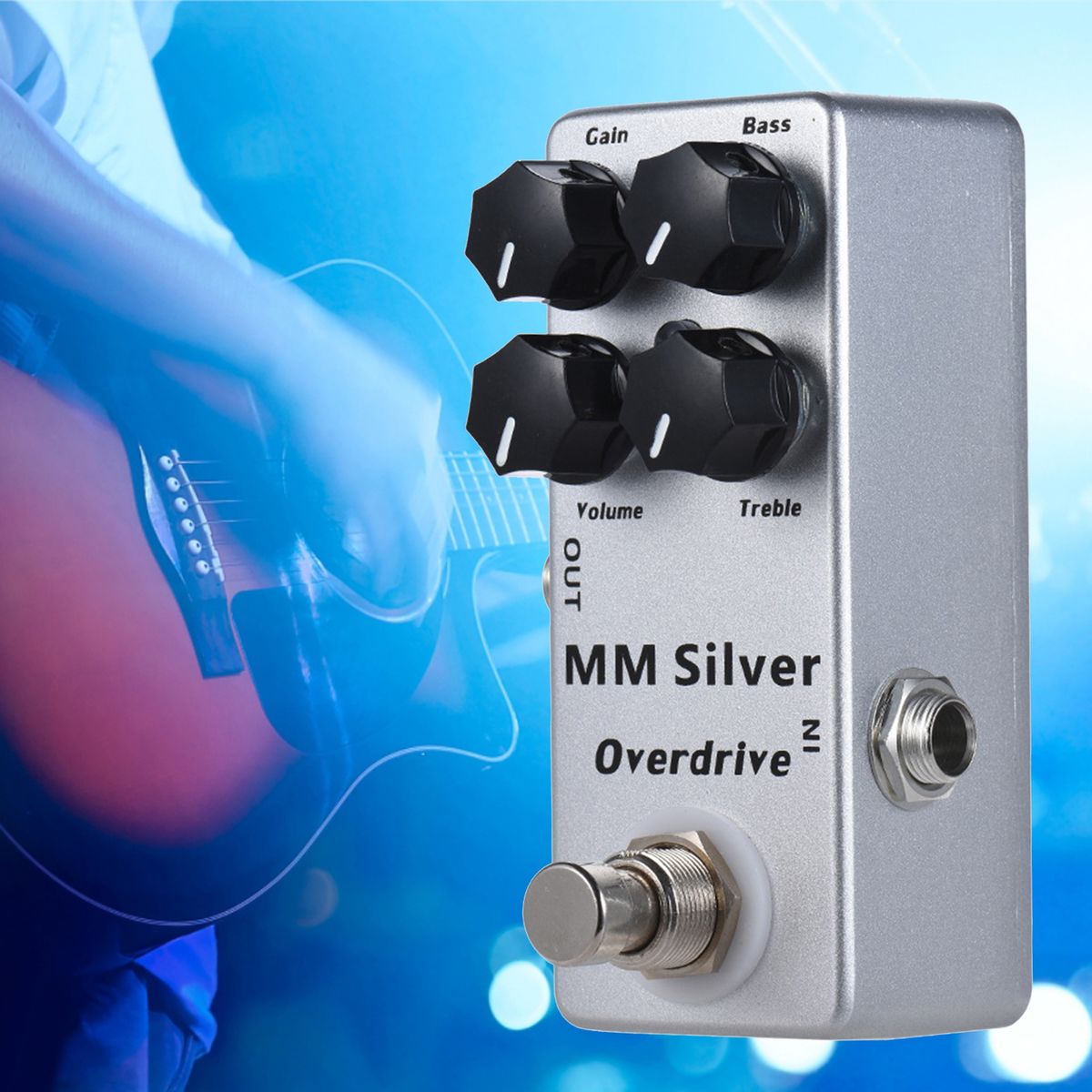 Mini Guitar Effector MM Overdrive Guitar Effector Silver